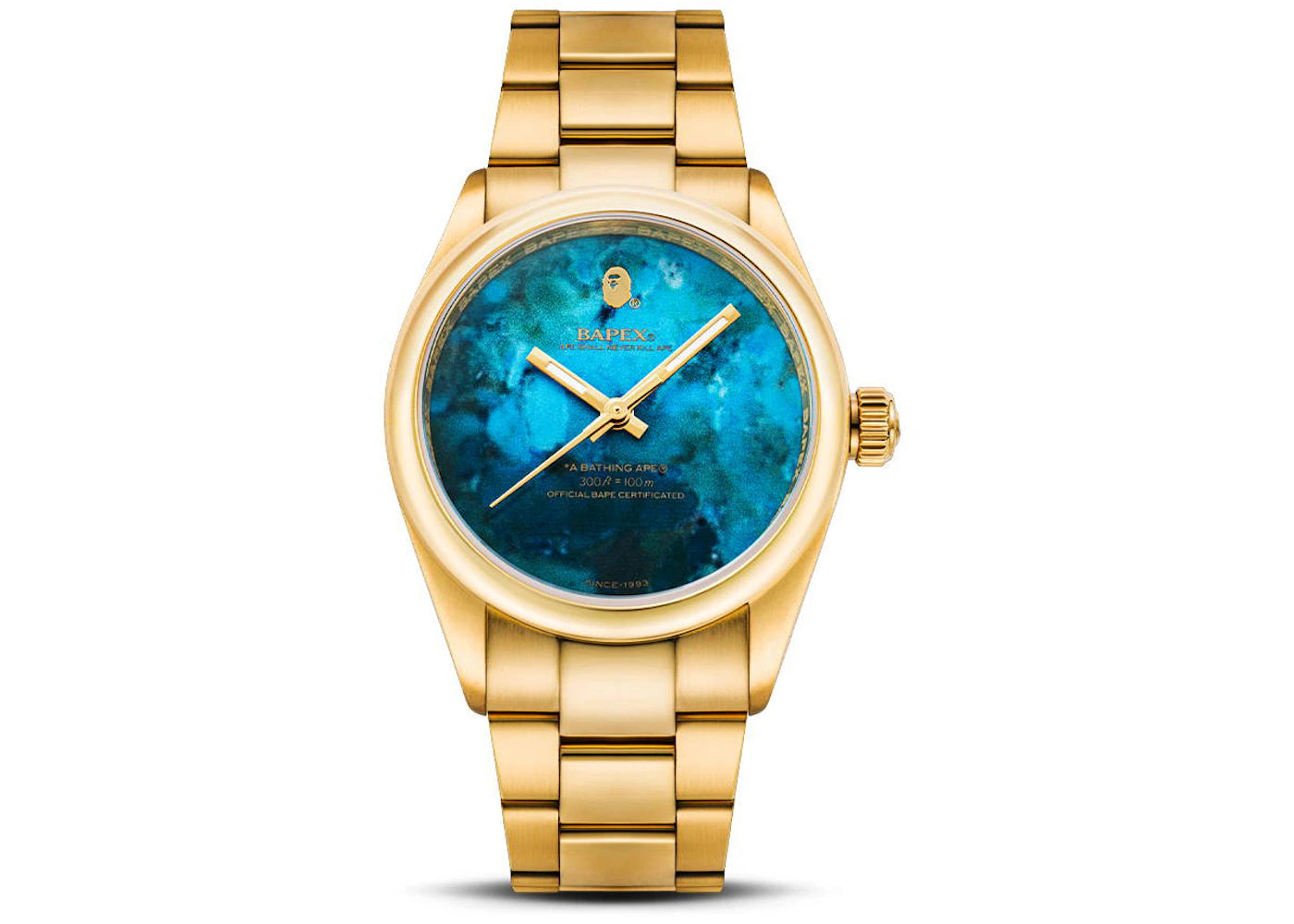 BAPE Bathing Ape Type 7 Bapex Watch Gold/Blue - vue 360