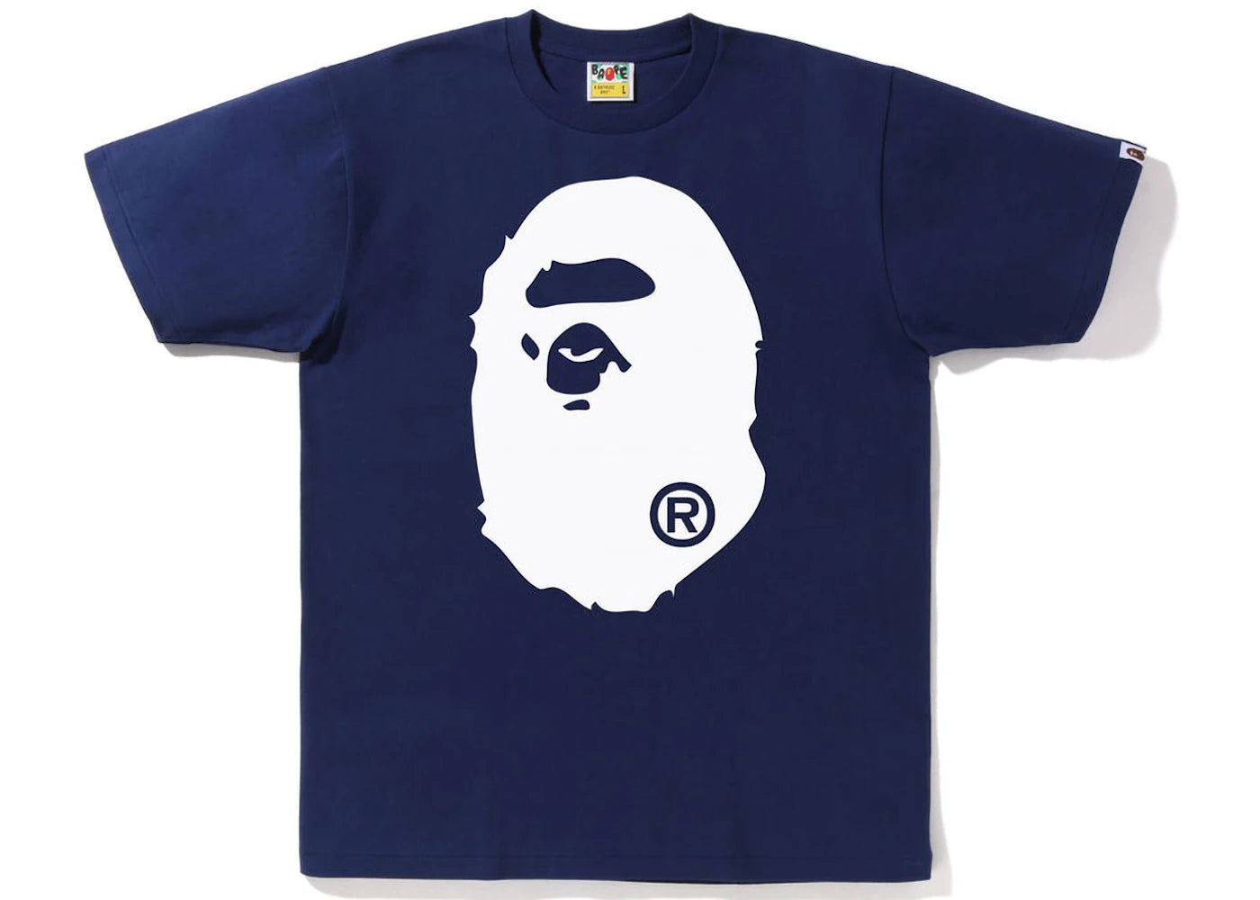 BAPE Bicolor Big Ape Head Tee Navy - vue 360
