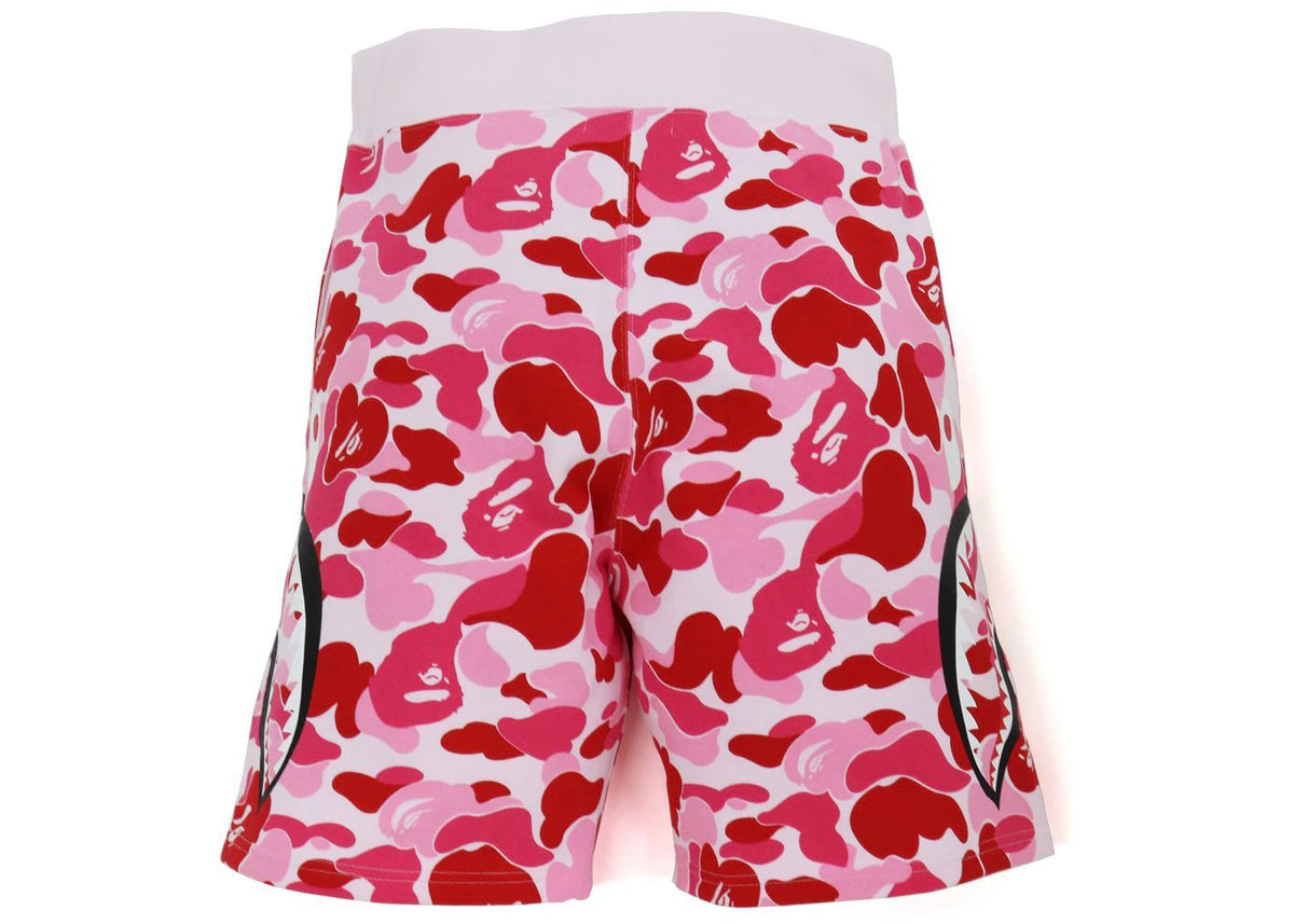 BAPE Big ABC Camo Side Shark Sweat Shorts Pink - vue secondaire B