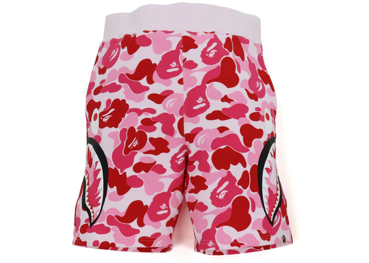 BAPE Big ABC Camo Side Shark Sweat Shorts Pink - vue secondaire A