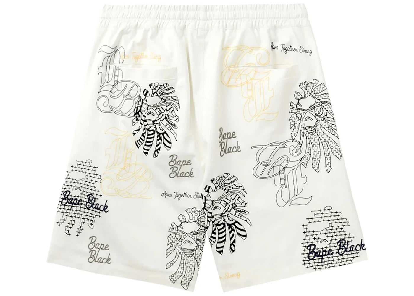 BAPE Black Graphic Stitch Shorts White - vue secondaire B
