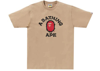 BAPE Brush College Tee Beige