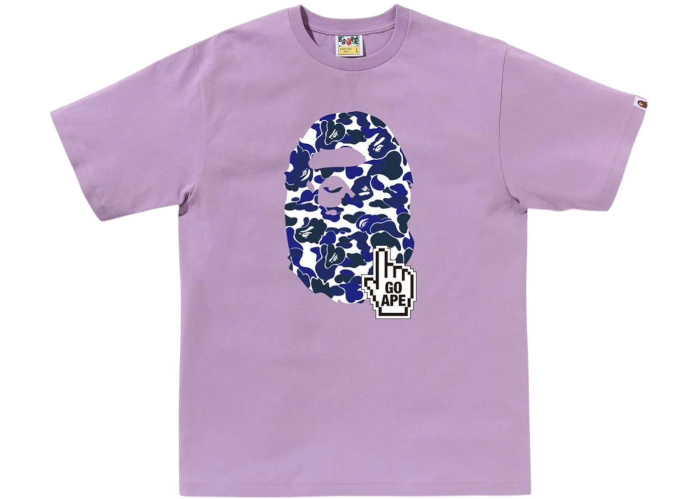 BAPE Camo Go Ape Pointer Big Ape Head Tee Purple - vue secondaire A