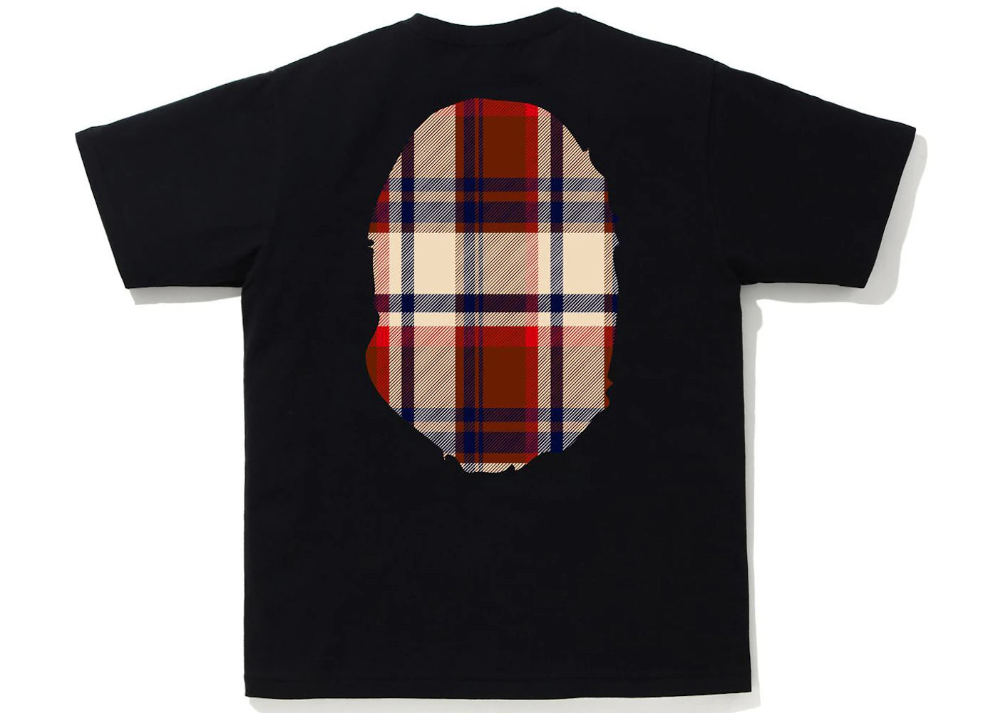 BAPE Check Big Ape Head Tee Black/Red - vue secondaire B
