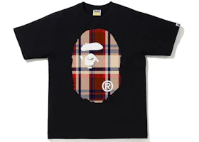 BAPE Check Big Ape Head Tee Black/Red