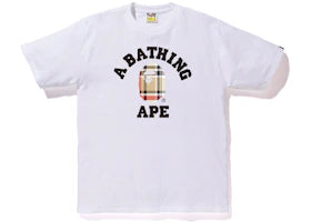 BAPE Check College Tee White/Beige - vue 360