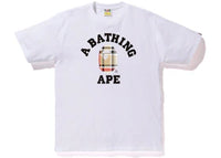BAPE Check College Tee White/Beige