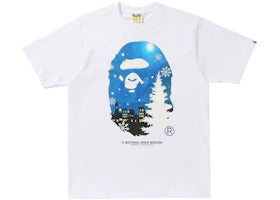 BAPE Christmas Ape Head Glow in the Dark Tee White