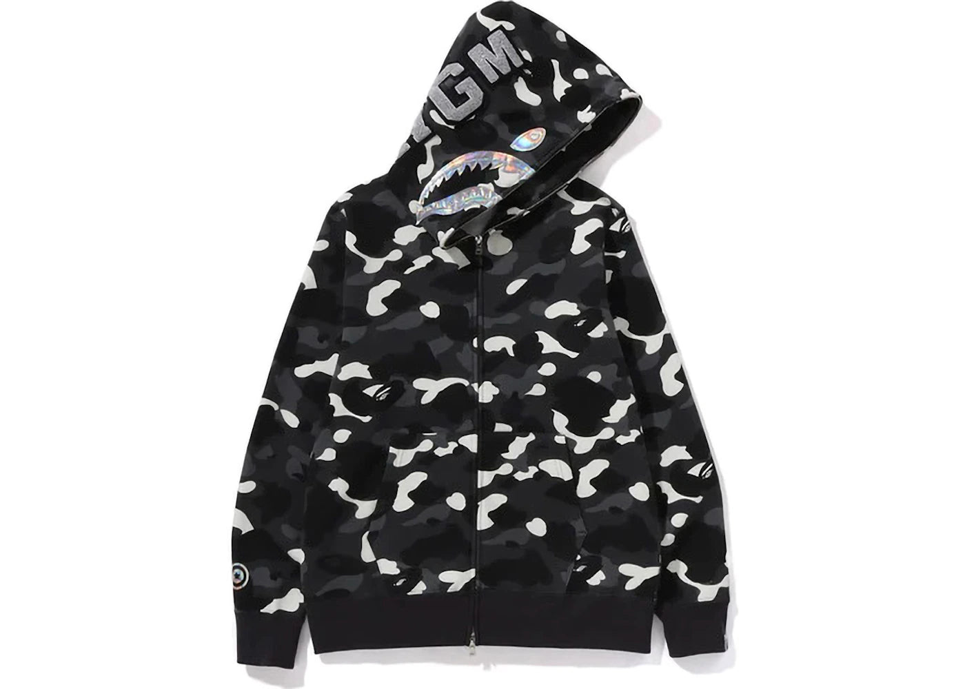 BAPE City Camo Shark Full Zip Hoodie (SS24) Black - vue secondaire B