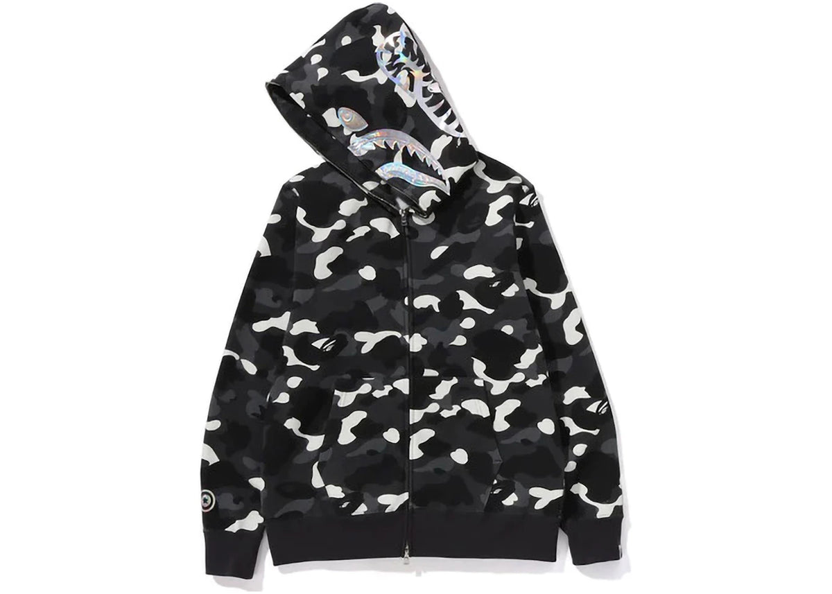 BAPE City Camo Shark Full Zip Hoodie (SS24) Black - vue secondaire B