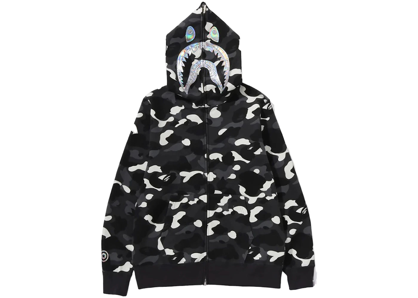 BAPE City Camo Shark Full Zip Hoodie (SS24) Black - vue secondaire A