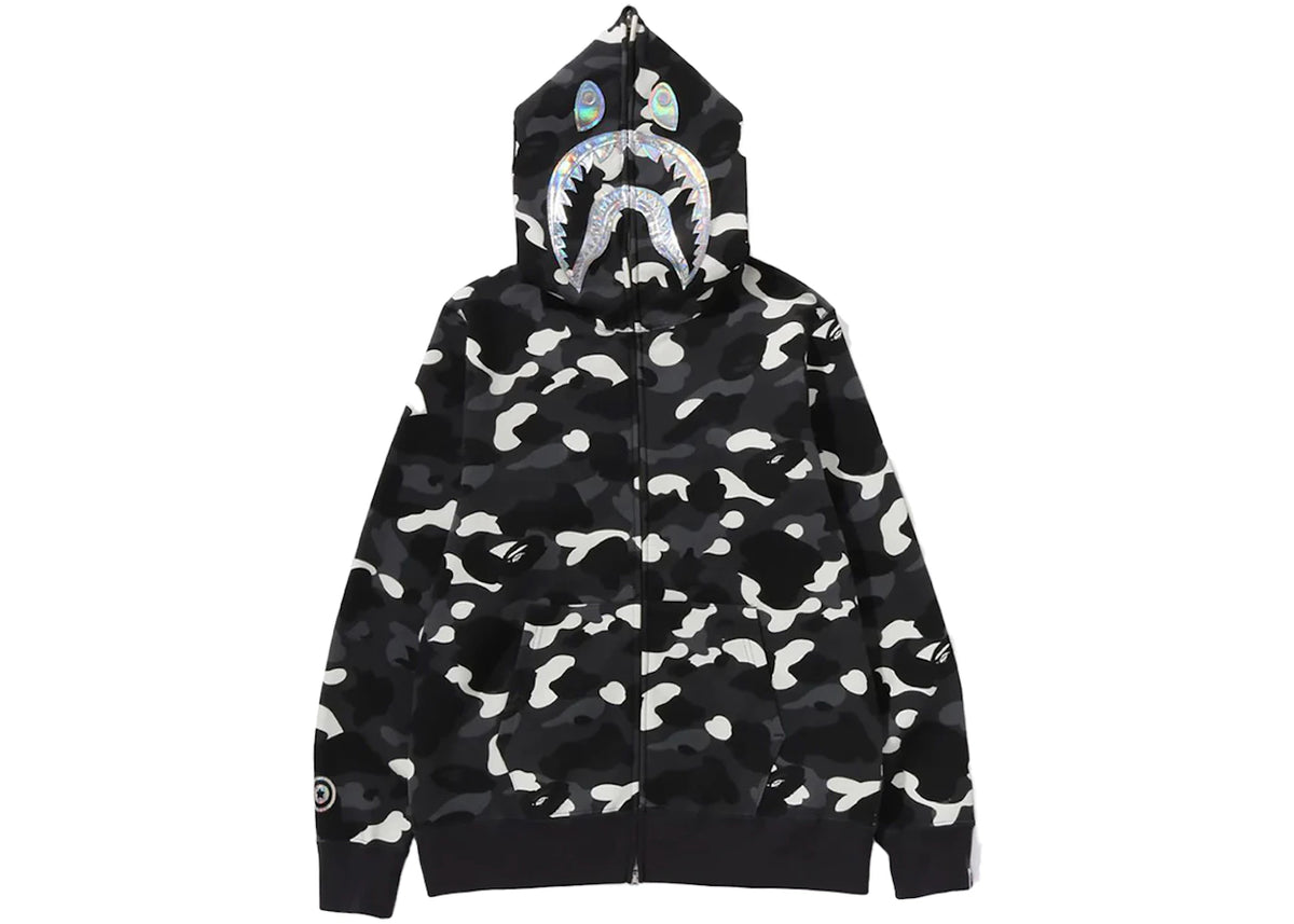 BAPE City Camo Shark Full Zip Hoodie (SS24) Black - vue 360