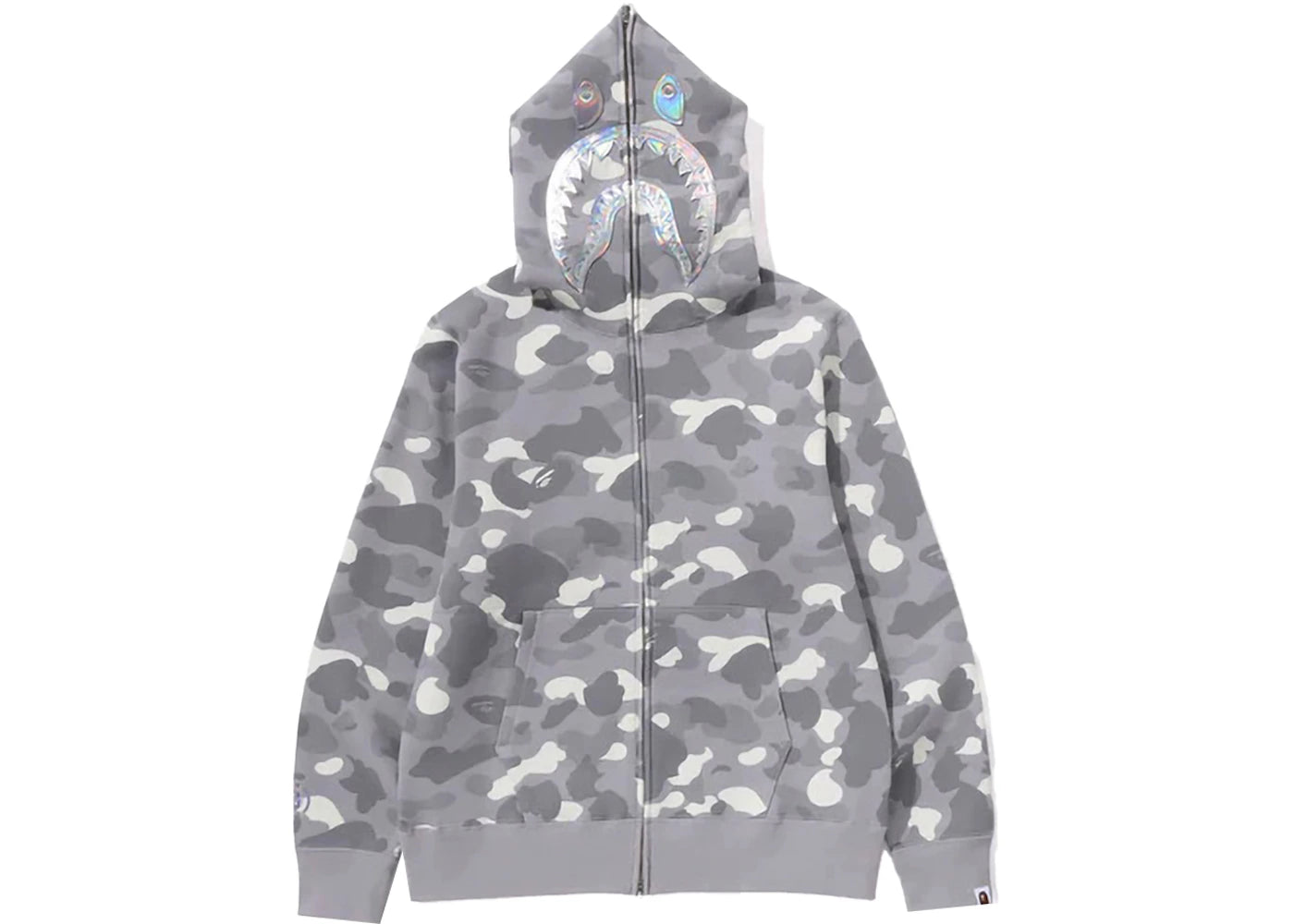 BAPE City Camo Shark Full Zip Hoodie (SS24) Gray - vue 360