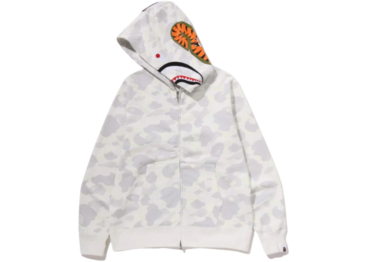 BAPE City Camo Shark Regular Fit Full Zip Hoodie (SS26) Cream Color - vue secondaire B
