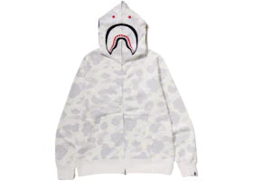 BAPE City Camo Shark Regular Fit Full Zip Hoodie (SS26) Cream Color