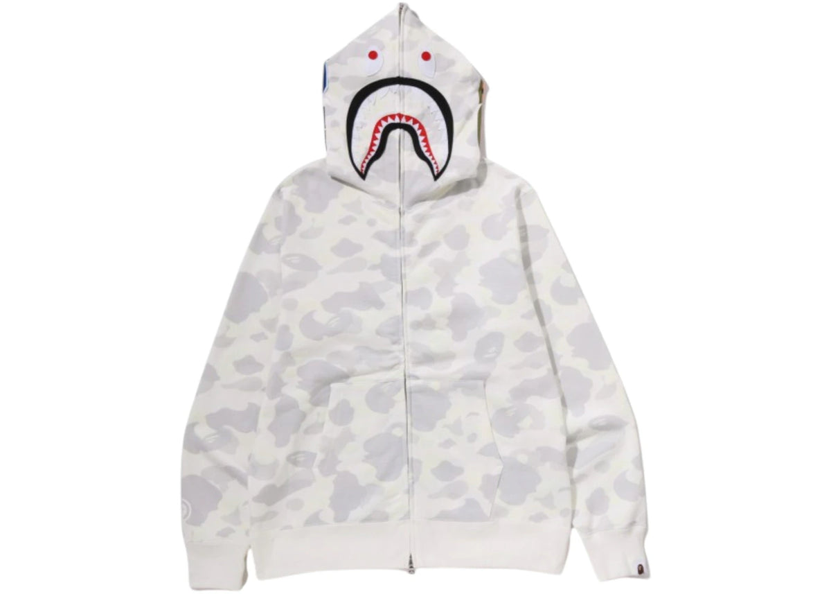 BAPE City Camo Shark Regular Fit Full Zip Hoodie (SS26) Cream Color - vue secondaire A