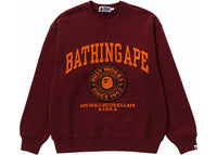 BAPE College Graphic Crewneck Burgundy