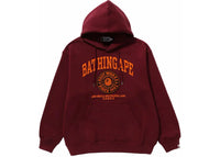 BAPE College Graphic Pullover Hoodie Burgundy