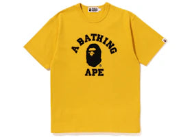BAPE College Heavy Weight Tee Yellow - authentic BAPE product