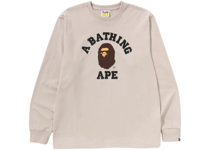 BAPE College L/S Tee (SS25) Beige