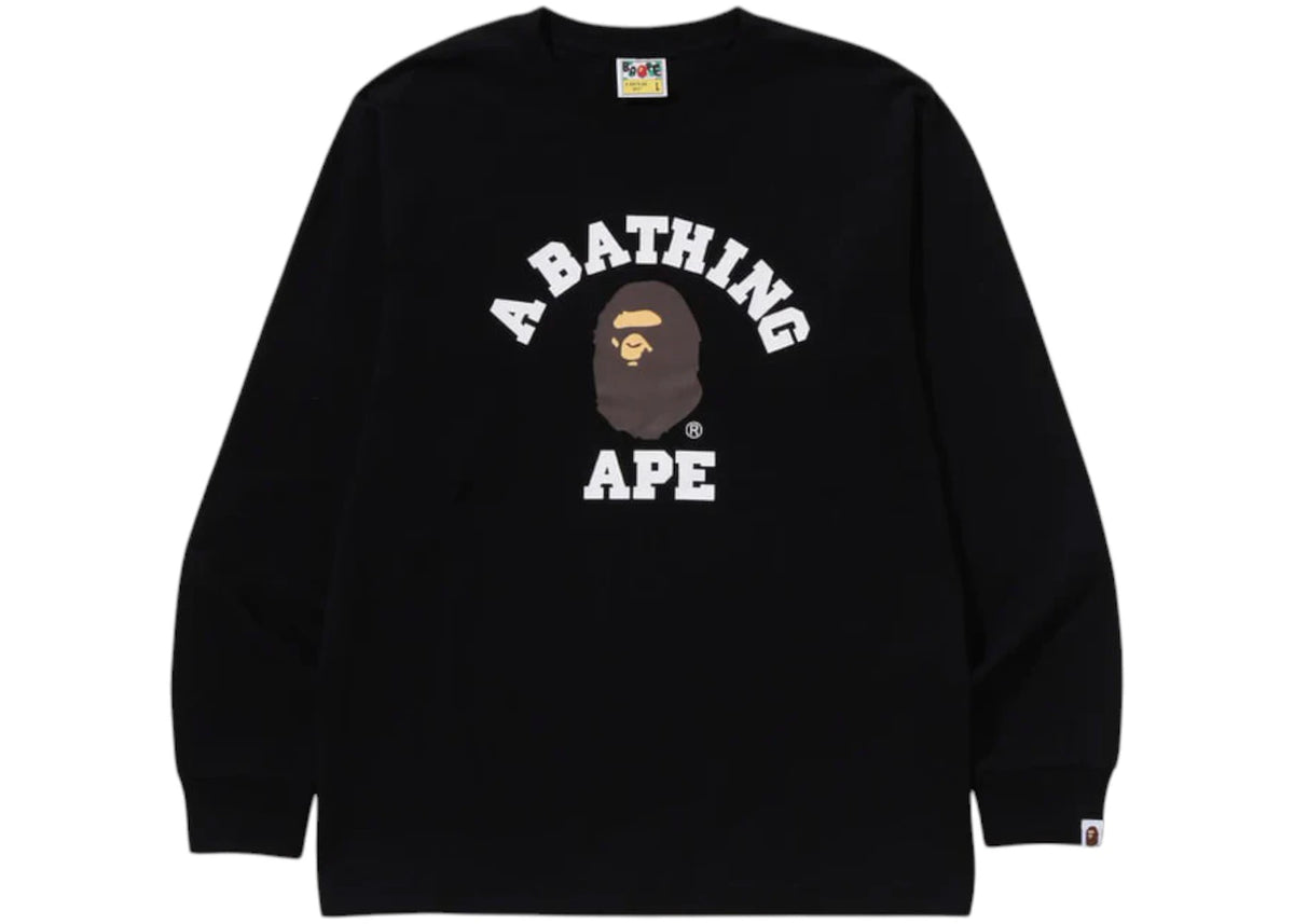 BAPE College L/S Tee (SS25) Black - vue 360