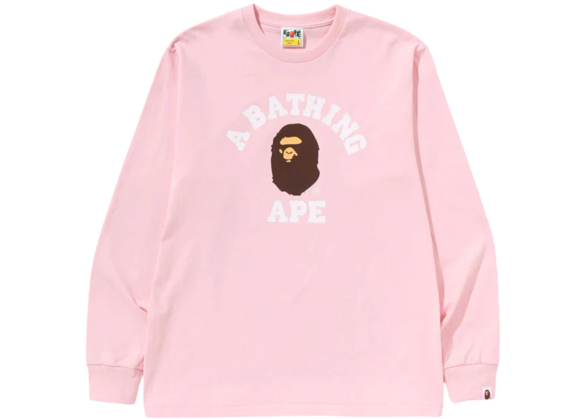 BAPE College L/S Tee (SS25) Pink - vue secondaire A