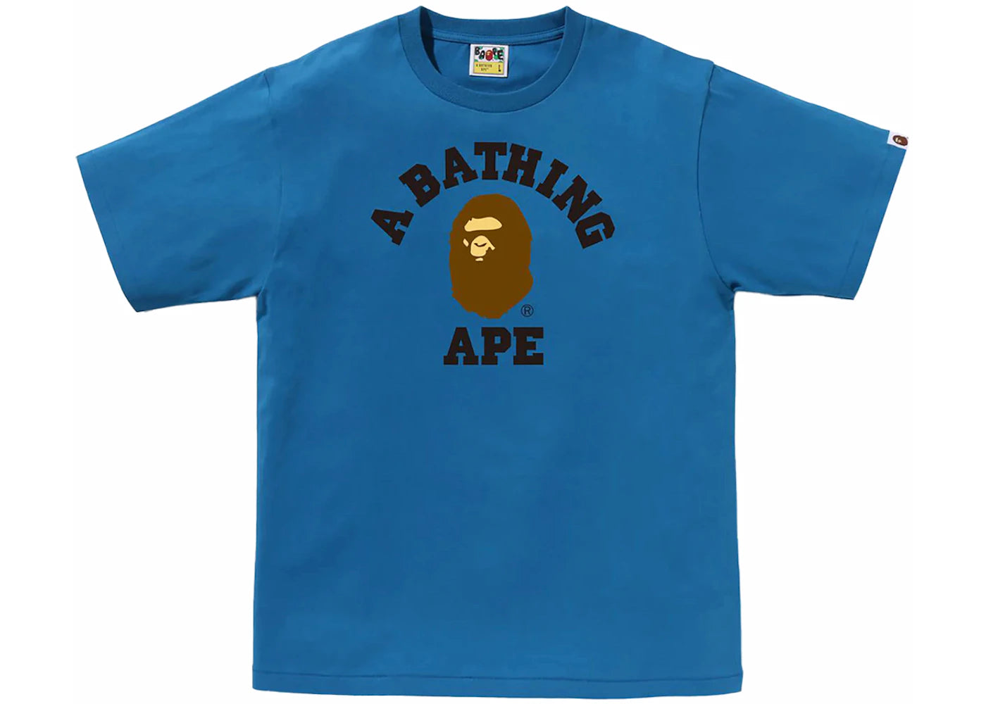 BAPE College Tee (SS24) Blue - vue 360