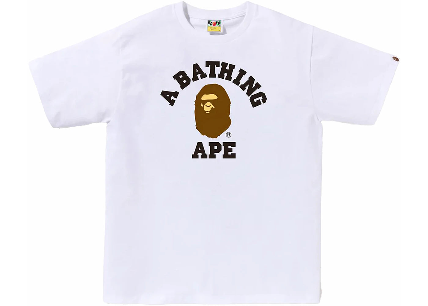 BAPE College Tee (SS24) White - vue 360