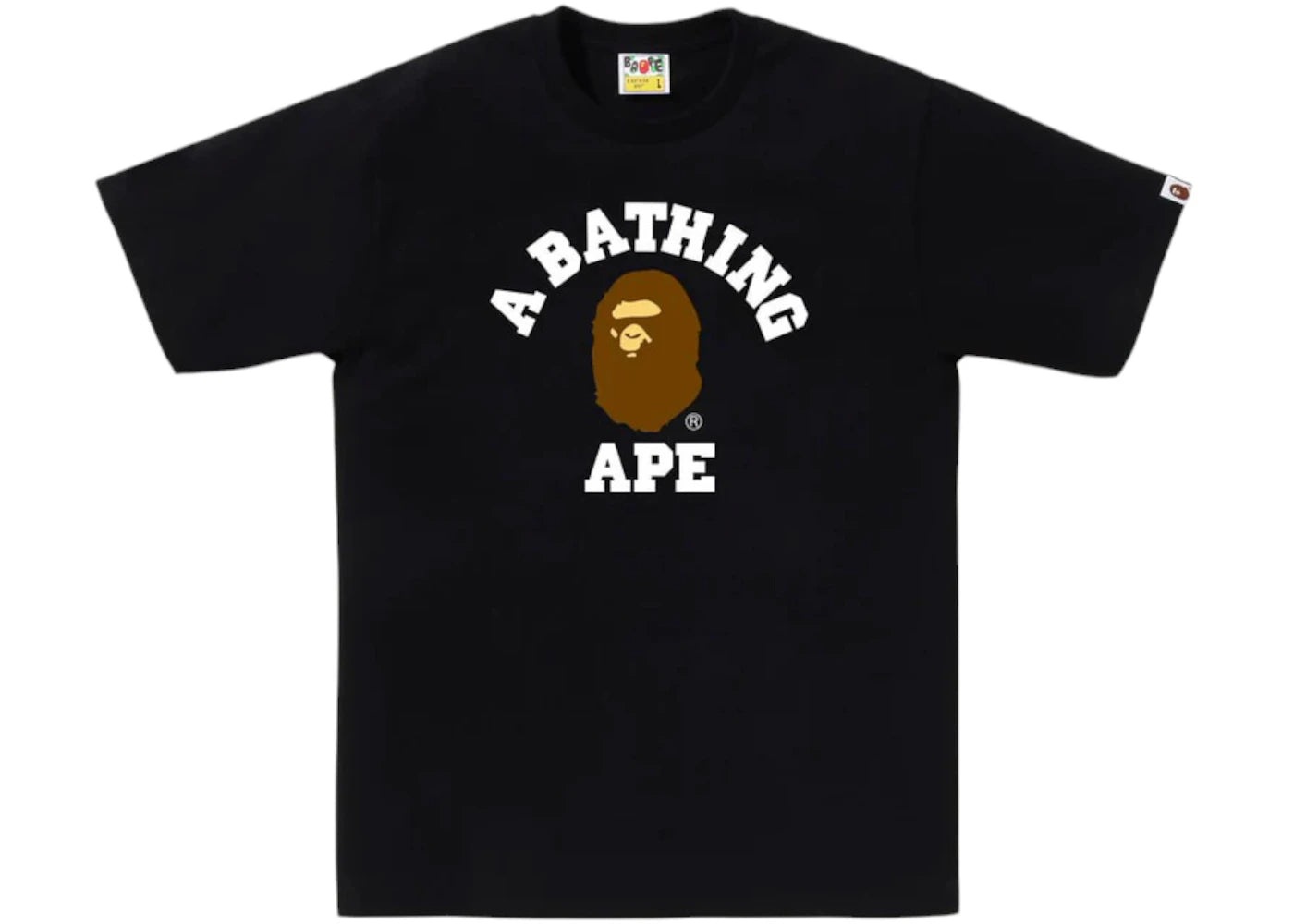 BAPE College Tee (SS25) Black - vue 360