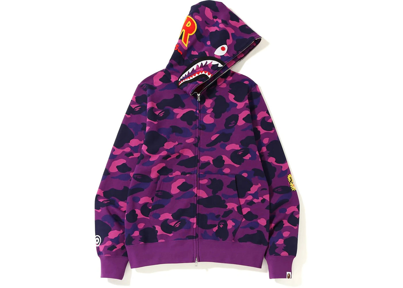BAPE Color Camo 2nd Shark Full Zip Hoodie Purple - vue secondaire A