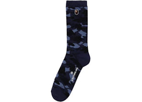 BAPE Color Camo Ape Head One Point Socks Navy