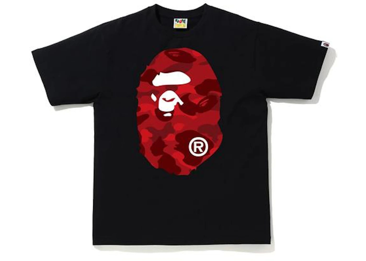 BAPE Color Camo Big Ape Head Tee Black/Red - vue 360