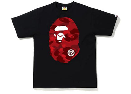 BAPE Color Camo Big Ape Head Tee Black/Red - authentic BAPE product