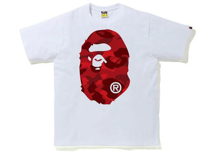 BAPE Color Camo Big Ape Head Tee White/Red - authentic BAPE product