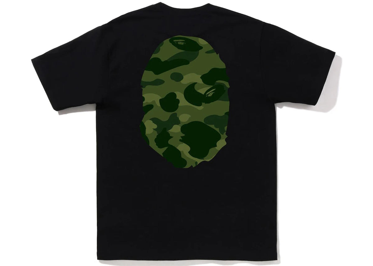 BAPE Color Camo Big Ape Head Tee Black Green - vue secondaire A