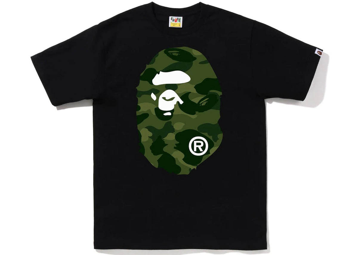 BAPE Color Camo Big Ape Head Tee Black Green - vue 360