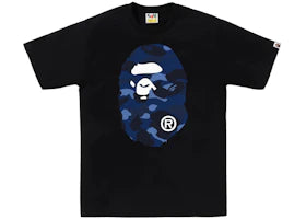 BAPE Color Camo Big Ape Head Tee Black/Navy - authentic BAPE product