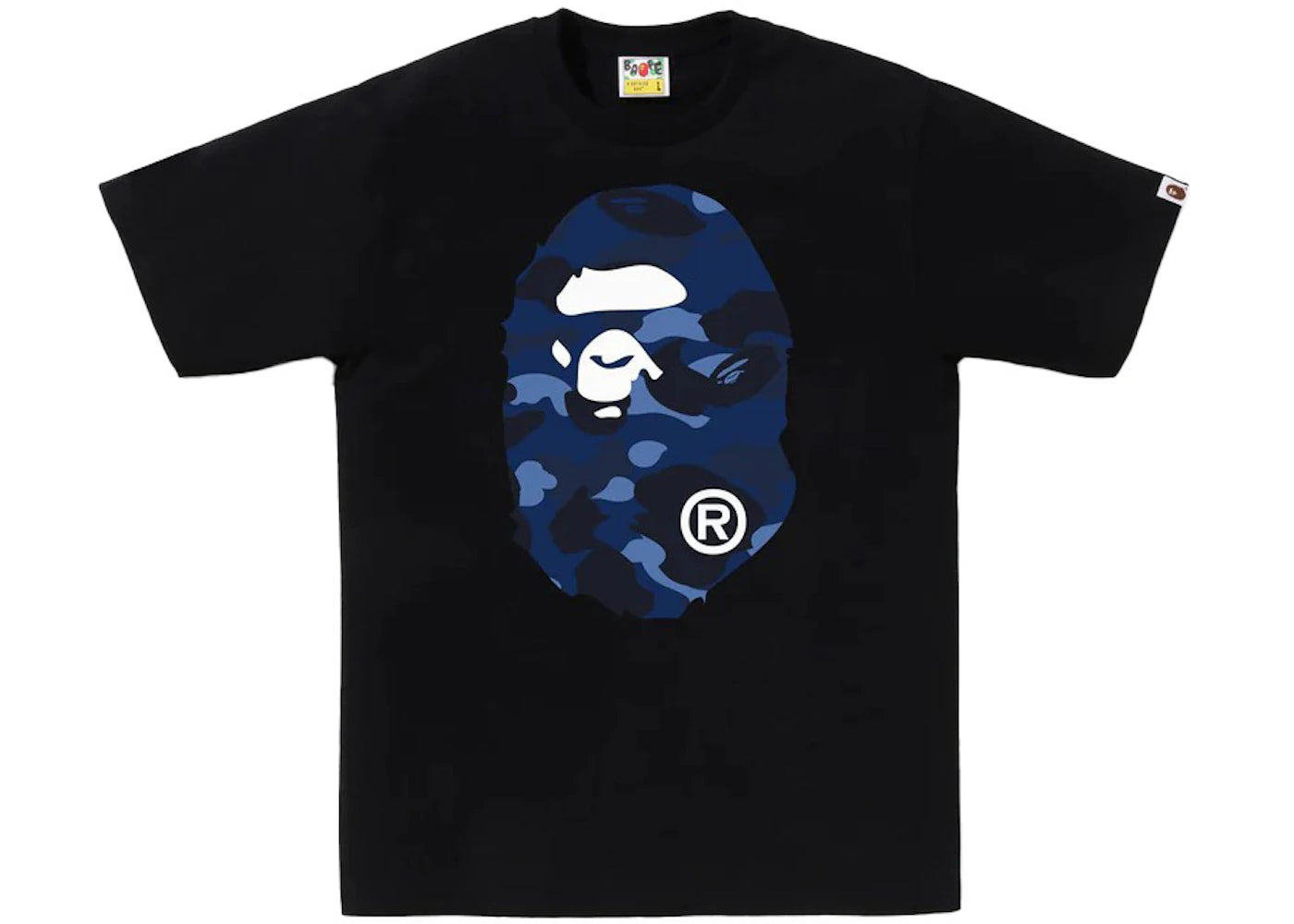 BAPE Color Camo Big Ape Head Tee Black/Navy - vue secondaire A