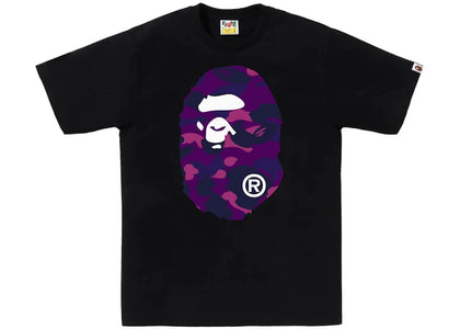 BAPE Color Camo Big Ape Head Tee Black/Purple - authentic BAPE product