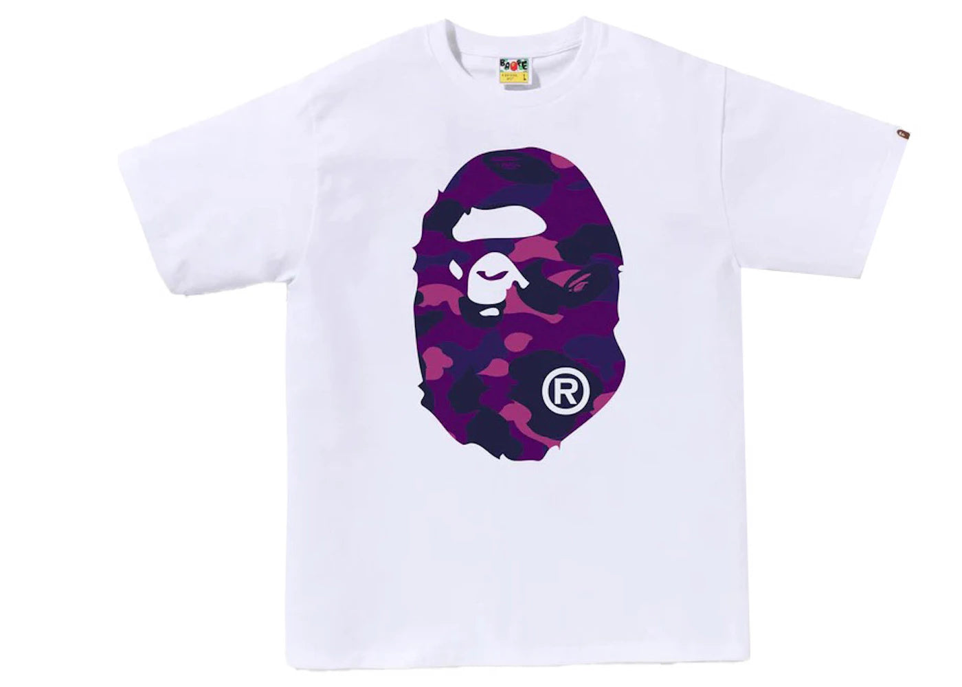 BAPE Color Camo Big Ape Head Tee White/Purple - vue secondaire A