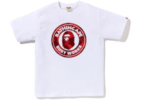 BAPE Color Camo Busy Works Tee (SS23) White Red - vue 360