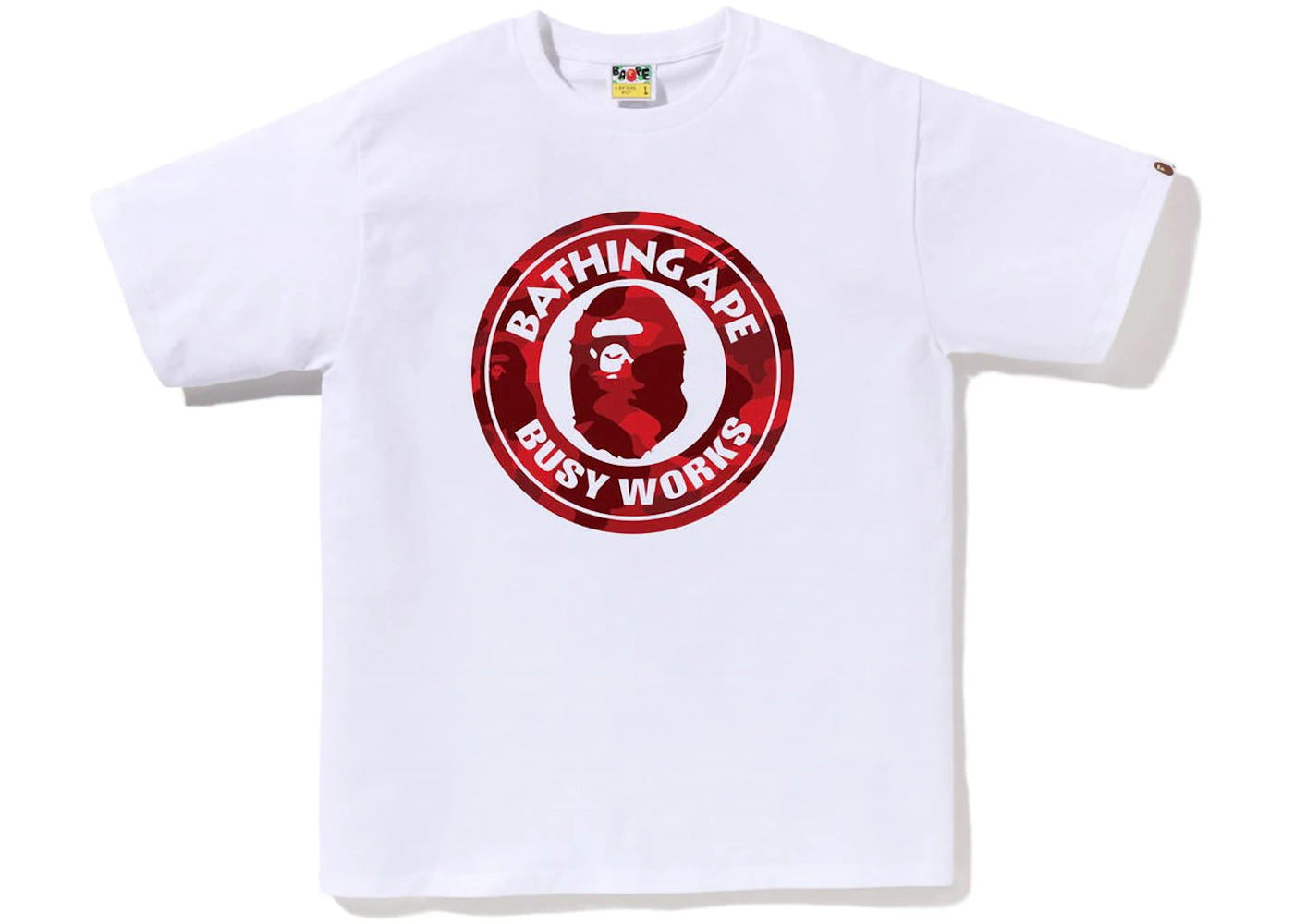 BAPE Color Camo Busy Works Tee (SS23) White Red - vue secondaire A