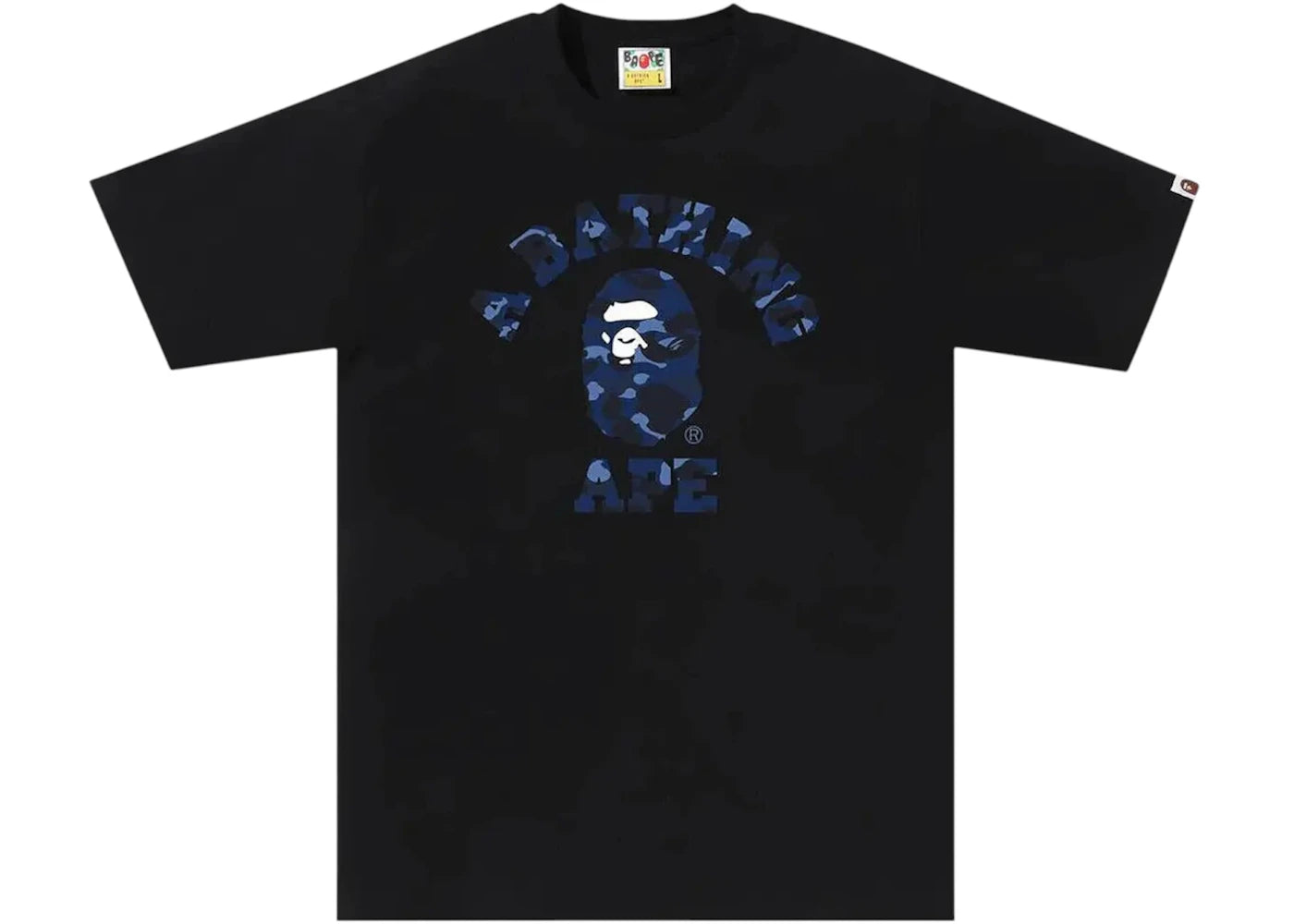 BAPE Color Camo College 1J30-110-013 Tee Black/Navy - vue 360