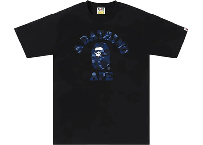 BAPE Color Camo College 1J30-110-013 Tee Black/Navy - authentic BAPE product