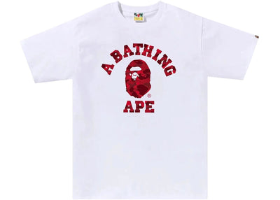BAPE Color Camo College 1J30-110-013 Tee White/Red