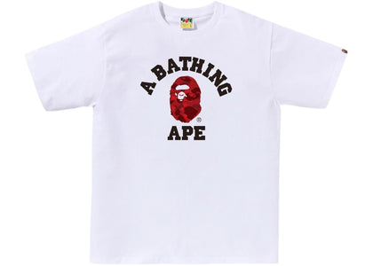 BAPE Color Camo College 1J80-110-019 Tee White/Red - authentic BAPE product