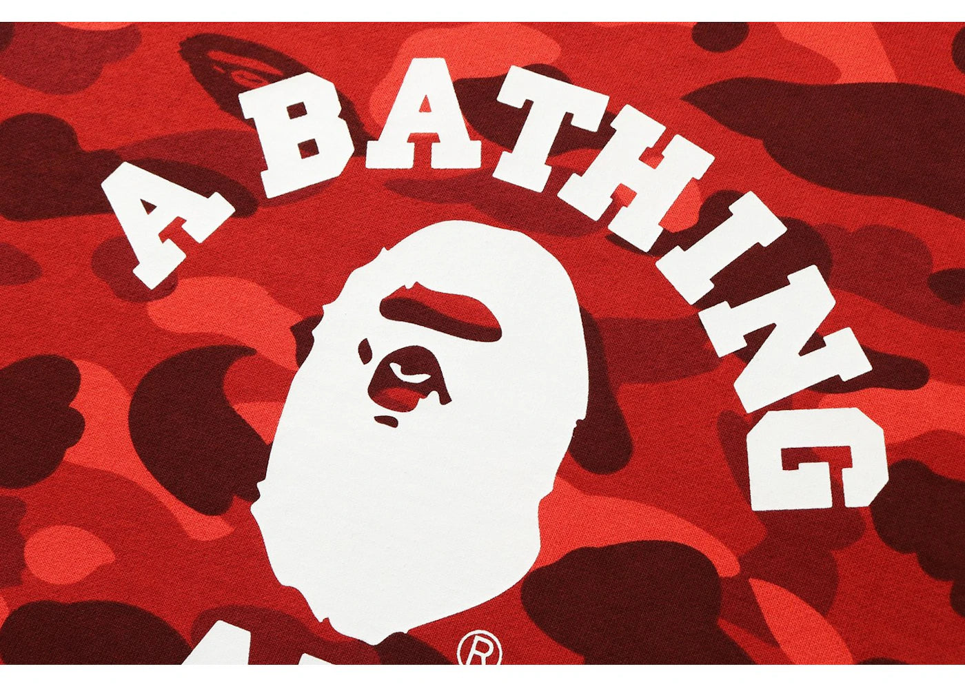BAPE Color Camo College Crewneck Red - vue secondaire B