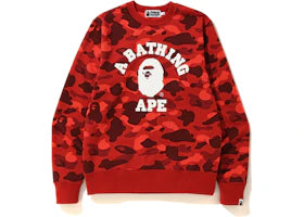 BAPE Color Camo College Crewneck Red - authentic BAPE product