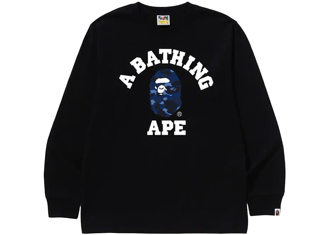 BAPE Color Camo College L/S Tee (FW24) Black/Navy - vue secondaire A