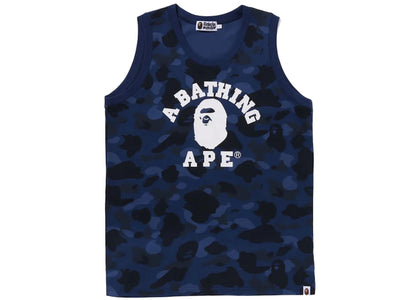 BAPE Color Camo College Tank Top Navy - authentic BAPE product